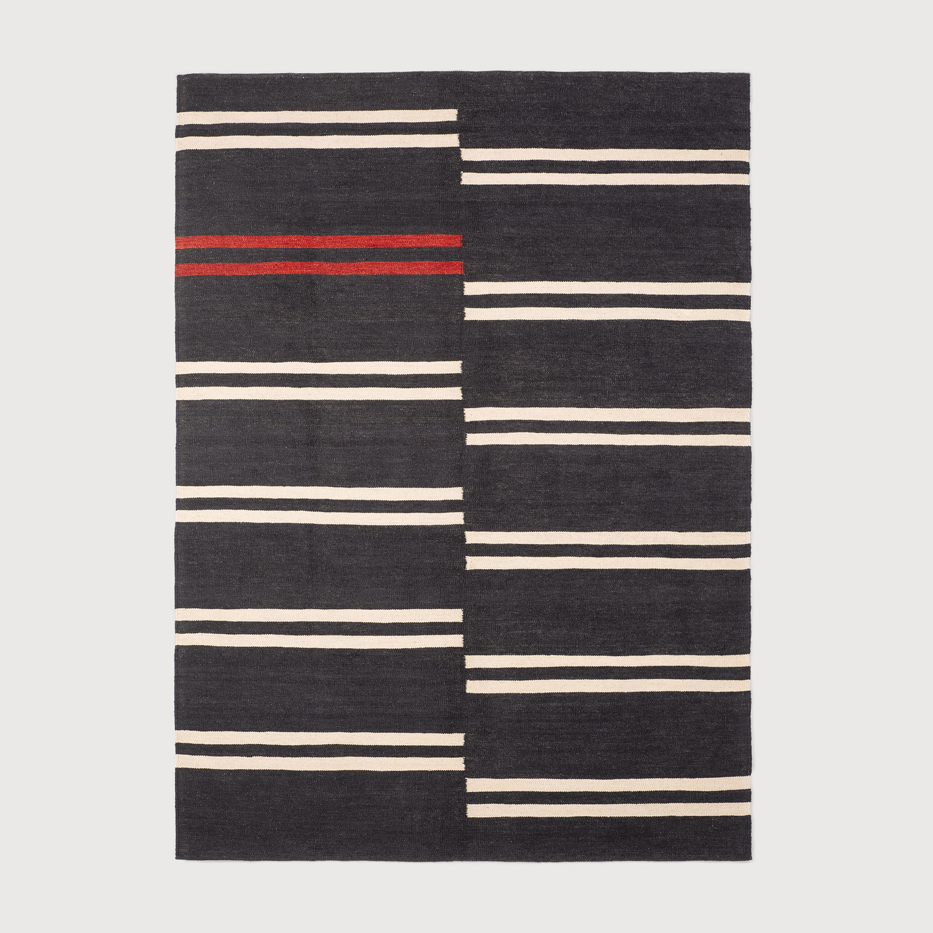 [21712*] Kilim rug (Black Manzandaran, 170x240x1cm)