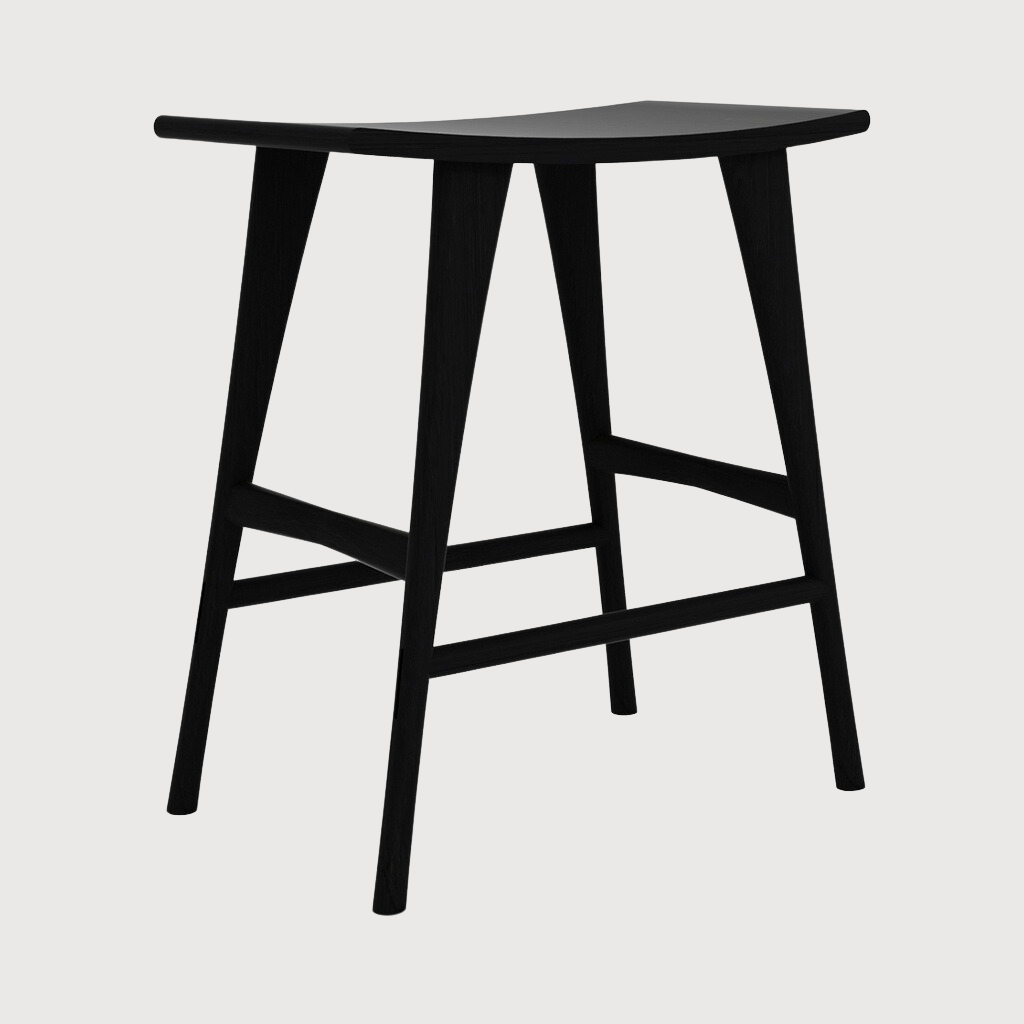 Tabouret de cuisine Osso en chêne noir