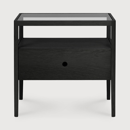 [51235] Spindle bedside table (Oak Black)