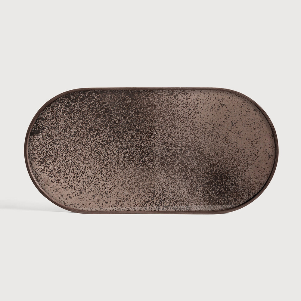 [20560] Bronze mirror tray - oblong