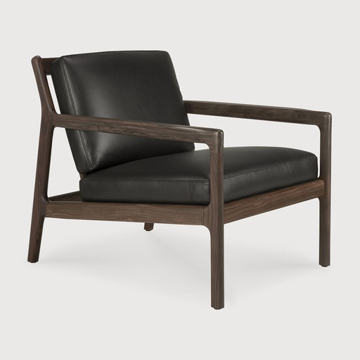 [35201] Rosewood Jack lounge chair (Black Leather)