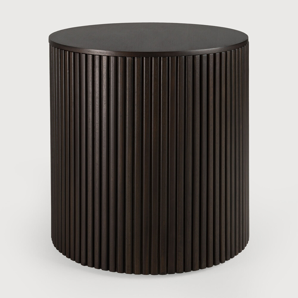 [35003] Mahogany Roller Max dark brown round side table
