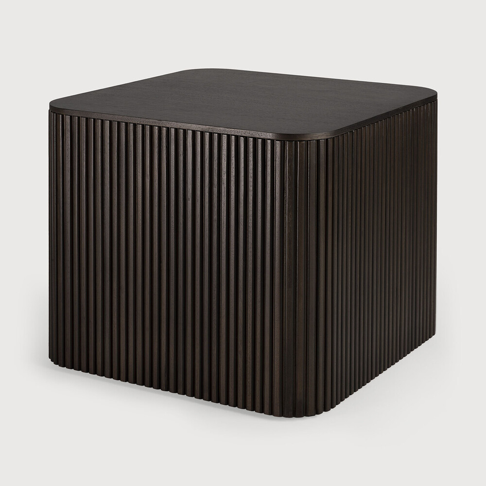 [35004R] Mahogany Roller Max dark brown square side table