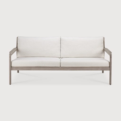 [10251] Teak Jack outdoor sofa (Soft off white, 180x90x73cm)