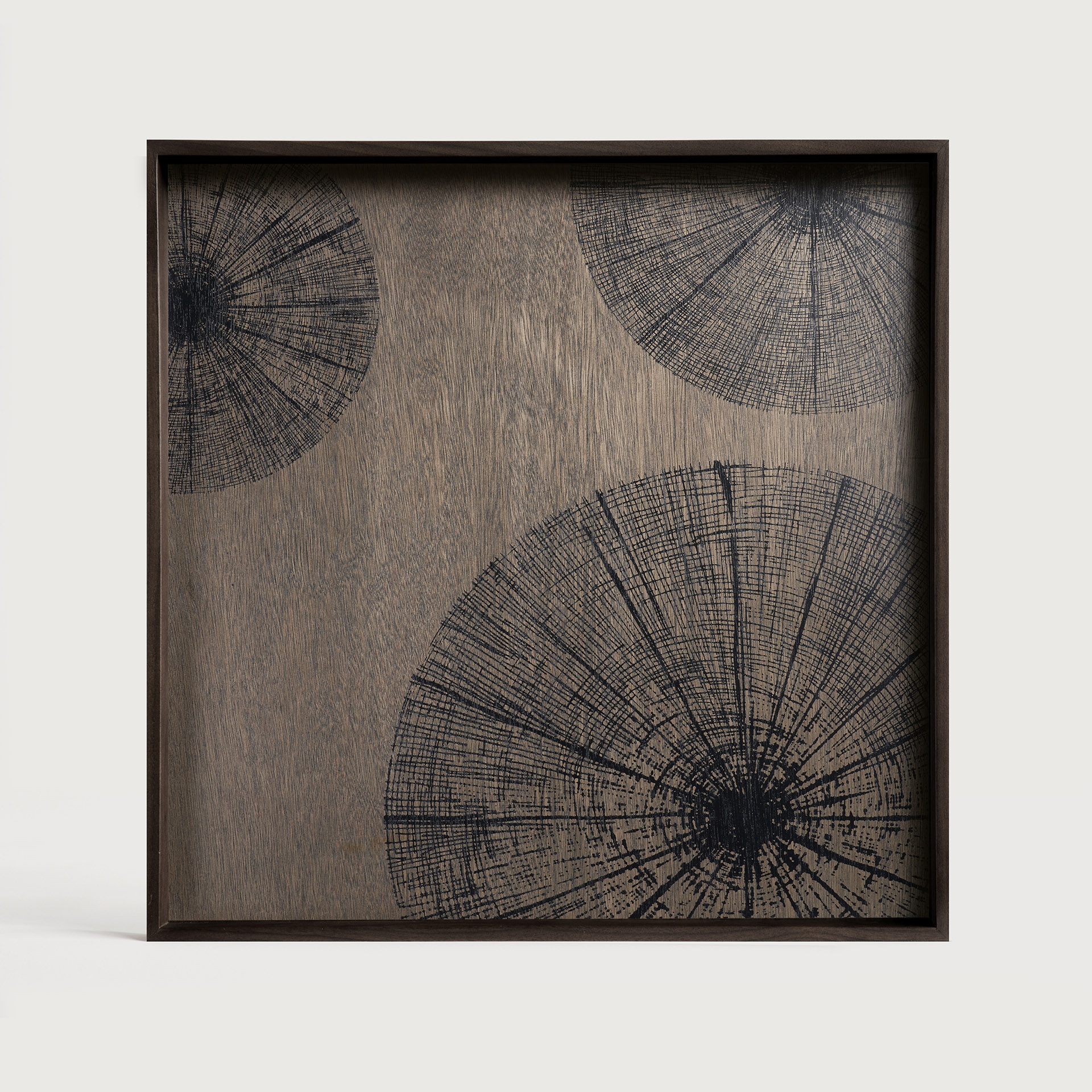 [20565] Black Slices wooden tray