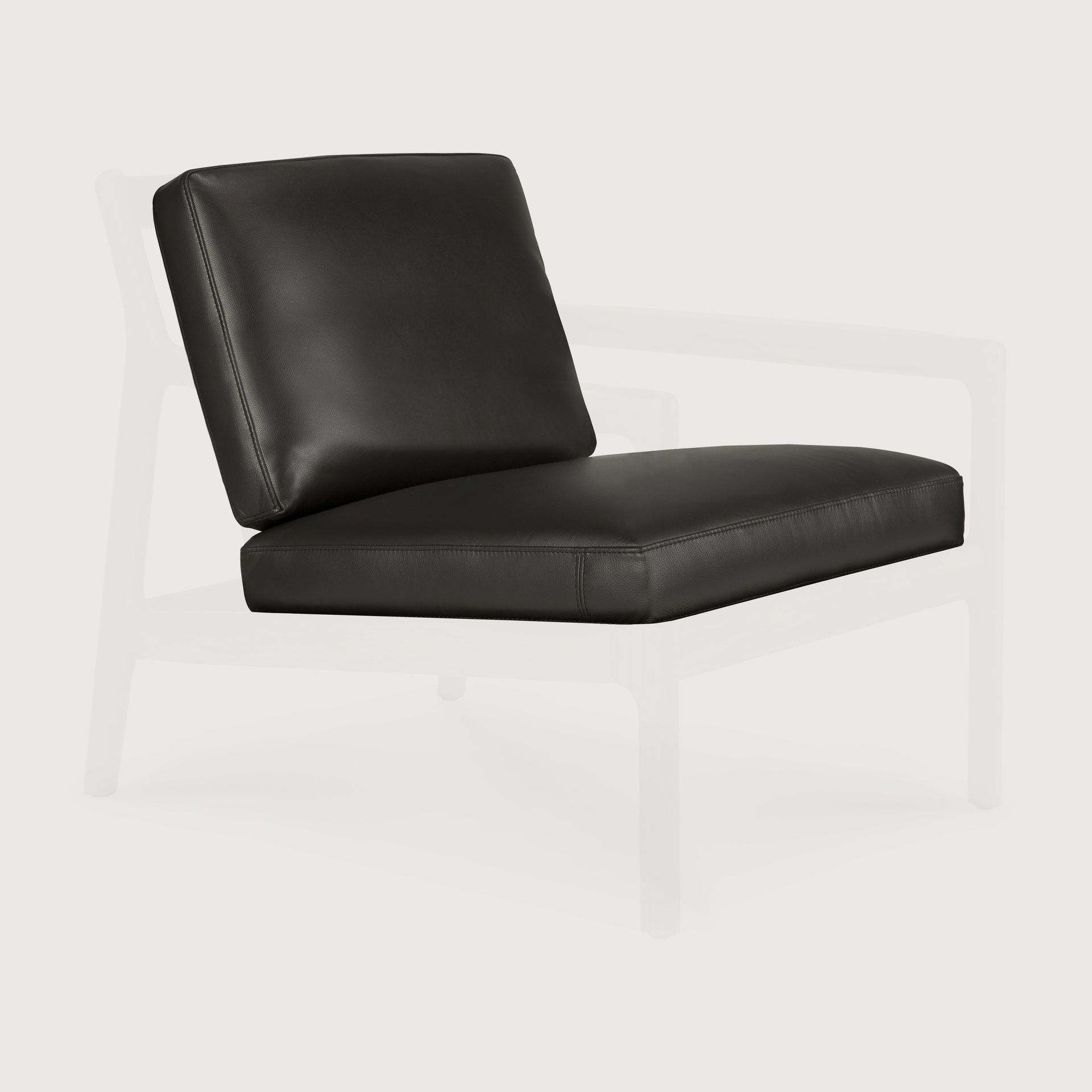 [21081] Jack lounge chair cushion set (Black Leather)
