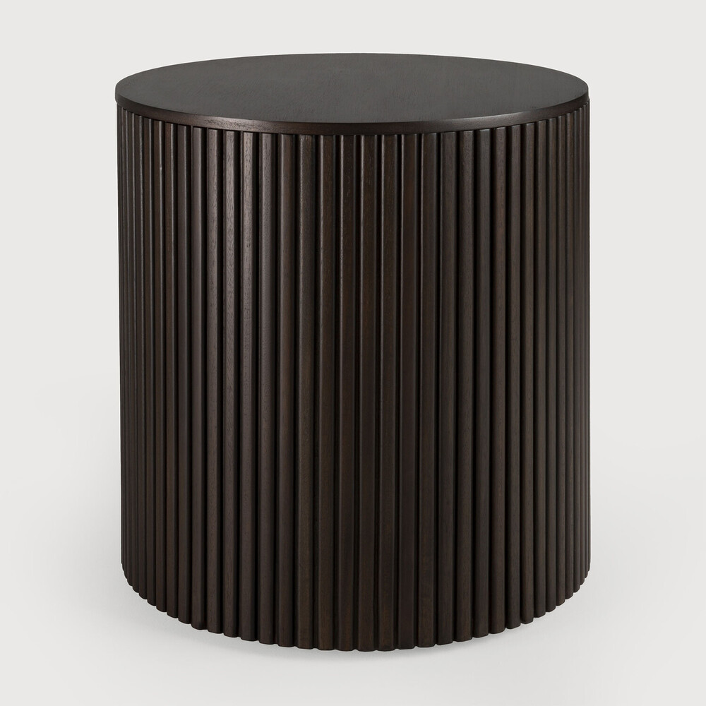 Mahogany Roller Max dark brown round side table | Live Light
